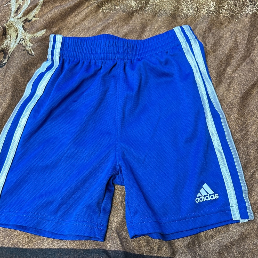 Adidas Royal Blue Shorts with White Stripes